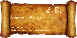 Lagner Bónis névjegykártya